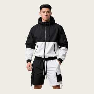 2025 chándales cortavientos deportivos personalizados para hombre conjuntos de pantalones cortos transpirable verano nailon poliéster chaqueta de dos piezas y traje de pantalones cortos - Product Image 5