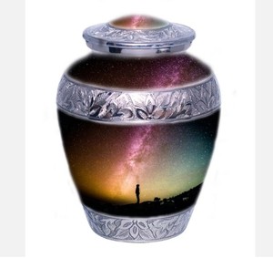 Urnas de cremación para adultos de alta calidad, cenizas humanas, estilo europeo, Metal de madera, latón, mármol, hierro, acero, suministros funerarios coloridos - Product Image 5