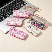 Kotak Kacamata Keras Custom Cetak Digital Motif Bunga Bestpackaging dengan Logo, Kotak Kacamata Baca