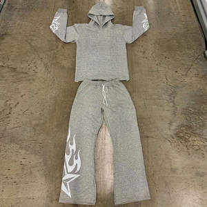 Survêtement personnalisé pour hommes femmes sérigraphie décolorée avec strass survêtement respirant survêtement à capuche - Product Image 4