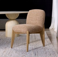 Chaise de salle à manger moderne européenne Java Furni Craft Daikon, hauteur réglable, structure en teck massif, assise en tissu mousse, mobilier pour la maison