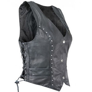 Chaleco de Cuero para Mujer al por Mayor, Talla Grande, Chaleco de Motociclista de Cuero Puro para Invierno con Forro de Algodón, Estilo Urbano Femenino y Elegante - Product Image 5