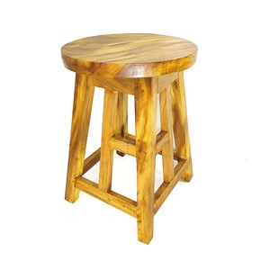 เก้าอี้บาร์ทำจากไม้เฟอร์นิเจอร์เชิงพาณิชย์ทำด้วยมือมีเก้าอี้ที่วางเท้า - Product Image 2