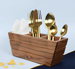 Recién llegado soporte de cuchara de madera roja cocina precio de fábrica organizador de cubiertos de madera - Product Image 1