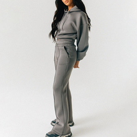 Nouvelle Collection – Ensemble 2 Pièces Streetwear Hiver : Sweat à Capuche Oversize Gris Uni en Coton Lourd et Pantalon Assorti