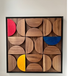 Precio bajo, arte de pared geométrico de madera, nuevo diseño, tapices de pared para decoración del hogar, paneles de Arte de pared de madera - Product Image 5