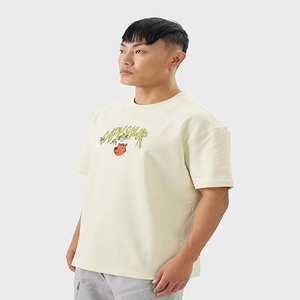 Fábrica personalizada Unisex 100% algodón pesado de gran tamaño fuera del hombro camiseta en polvo para Puff estampado de punto de poliéster/algodón - Product Image 3