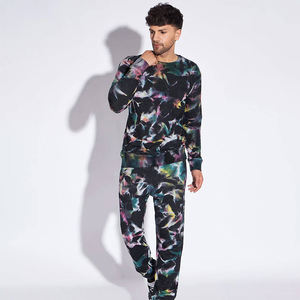 Última moda 100% algodón transpirable hombres chándales personalizados 2 piezas conjunto Tie Dye chándales de talla grande para invierno - Product Image 1