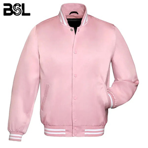 Blouson Bomber Unisexe en Soie Satinée à Col Montant Fin Brodé avec Logo Personnalisé pour l'Hiver – Veste Collège en Gros - Product Image 5