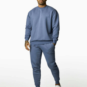 Venta al por mayor 100% algodón 2 piezas hombres chándal personalizado holgado polar suéter de gran tamaño Jogger transpirable conjunto de invierno - Product Image 1