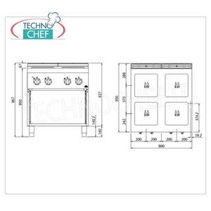 เตาไฟฟ้าแบบ 4 หัวเตา พร้อมตู้เปิด - Product Image 2
