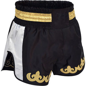 Pantalones cortos de Muay Thai de satén personalizados, pantalones cortos de boxeo tailandeses lisos en blanco con cinta para jóvenes, niñas, hombres, mujeres, uso de competición de entrenamiento para adultos - Product Image 6