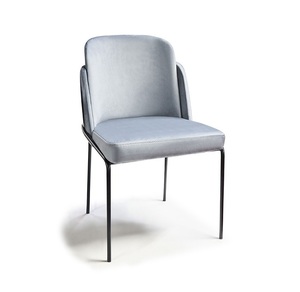 Chaise de salle à manger rembourrée de qualité supérieure, style moderne et luxueux, avec base en métal, couleur beige - Product Image 6