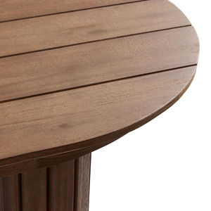 Mesa de comedor de exterior ovalada grande Sovia hecha de madera maciza de teca para 6 sillas con acabado natural. - Product Image 3