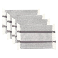 Ensemble de nappes et sets de table de luxe jetables brodés feuille verte, en coton blanc à pois et lin à ourlet festonné, pour mariages et événements, vente en gros