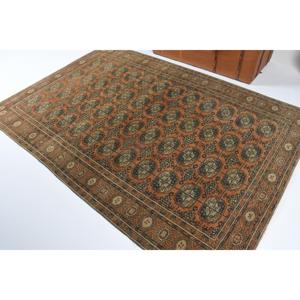 Turkish Vintage Rug 0.4x6.8 ft (12x207 cm), <b>Brown</b> <b>Wool</b> Rug - Product Image 4
