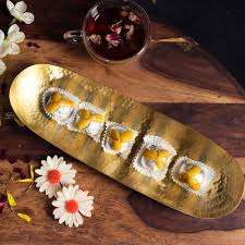 ถาดเสิร์ฟทองเหลืองสไตล์วินเทจสำหรับตกแต่งร้านอาหารโรงแรม - Product Image 4