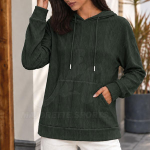 Pulls classiques à capuche pour femmes avec poignets côtelés – Confortables et très demandés pour une tenue saisonnière agréable - Product Image 5
