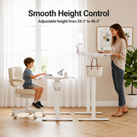 Bureau électrique assis-debout réglable en hauteur pour ordinateur, poste de travail de bureau avec 3 panneaux de raccordement