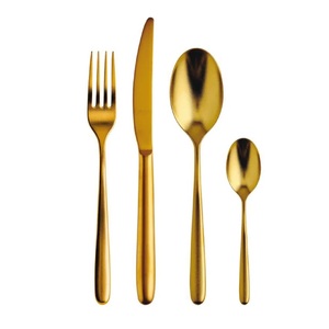 Juego de cucharas y tenedores de la mejor calidad, diseño personal y plano, mango con cubiertos chapados en oro, seguro y saludable - Product Image 4