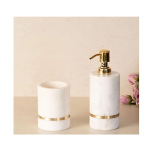 Distributeur de savon en marbre minimaliste pompe à lotion savon pour les mains rechargeable accessoire de cuisine de salle de bain moderne Durable - Product Image 5