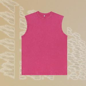 Débardeur de sport pour homme en polyester/coton respirant, coupe ample, manches courtes, pour musculation, t-shirt lourd pour homme - Product Image 5