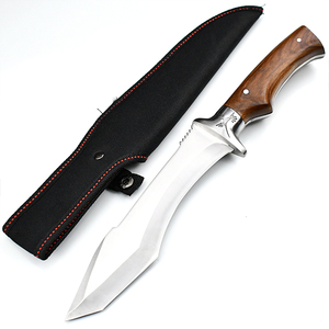 มีดโบวี่สำหรับล่าสัตว์แบบใบตาย ผลิตตามสั่งแบบ OEM/ODM พร้อมเหล็กดามัสกัสและด้ามไม้ พร้อมปลอกมีดสุดหรู - Product Image 5