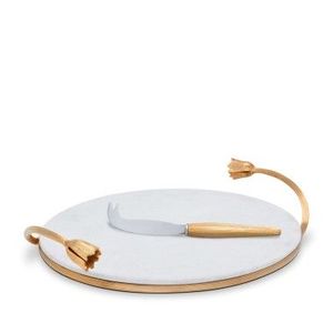 Plateau de service en marbre rectangulaire plaqué or de qualité supérieure avec poignée en métal Décoration de table de cuisine unique Plat et assiette Offre Spéciale - Product Image 2