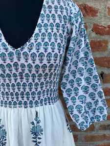 ชุดเดรสผ้าฝ้ายอินเดียแบบ100% ชุดราตรียาวพร้อมปักสำหรับตกแต่ง - Product Image 5