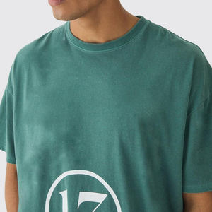 Camiseta de Algodón Grueso y Pesado con Cuello Redondo para Hombre, Personalizable con Logotipo, Estilo Urbano, 100% Algodón, Ecológica, Transpirable y de Manga Corta - Product Image 3