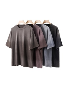 Nueva Camiseta de Hombre 2026 al por Mayor, Cuello Redondo, Oversize, 100% Algodón, de Alta Calidad, Estilo Vintage Lavado, para Uso Casual - Product Image 3