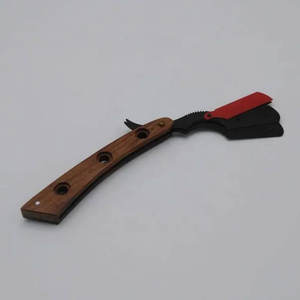 Maquinilla de afeitar plegable hecha a medida, venta al por mayor, hoja de afeitar de peluquero desechable de seguridad con maquinilla de afeitar con mango de hueso y madera - Product Image 6