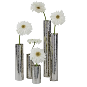 Vase à fleurs de Style classique Look royal Vase en métal en aluminium fini argenté Décoration de la maison Décor de table de fête de mariage - Product Image 2