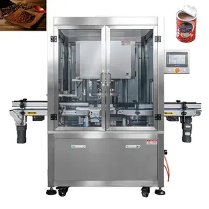 Fully Automatic PET Plastic Tin Potato Chips Ground Coffee Vacuum Nitrogen Filling Can Sealer