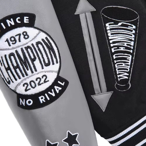 Precio al por mayor por encargo más tamaño Letterman Universidad chaqueta lona High Street Logo fabricado Pakistán barato - Product Image 6