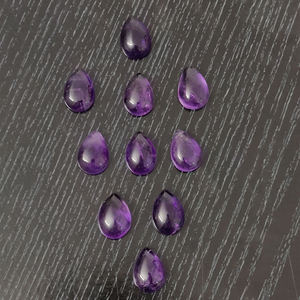 8ชิ้นของอเมทิสต์แอฟริกันธรรมชาติ14x10มม. ลูกแพร์ Cabochon 42.5 CTS iroc ขายพลอยอเมทิสต์แท้คุณภาพสูง CAB เรา $13 - Product Image 5