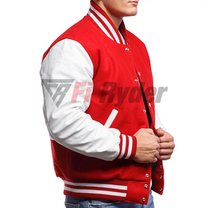 Veste universitaire d'hiver à séchage rapide pour hommes, col montant, patchs en chenille, bouton de décoration, design réversible, vente à chaud - Product Image 3