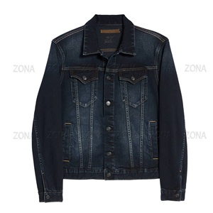 Chaqueta vaquera de algodón personalizable Vintage Trucker para hombre de alta calidad Simple Varsity moda azul bordado privado High Street - Product Image 1