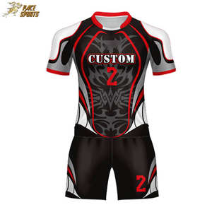 Tenues de rugby grande taille, respirantes, confortables, manches courtes, vêtements de football, qualité durable, design personnalisé, 100% - Product Image 2