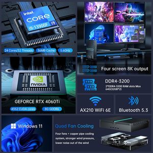 13th Thế Hệ I9 13900F I7 13700F I5 13400F Gamer Mini <span class=keywords><strong>PC</strong></span> Máy Tính Để Bàn Với RTX 4070 12G Giành Chiến Thắng 11 Wifi6 Sử Dụng & Sản Phẩm Mới - Product Image 5