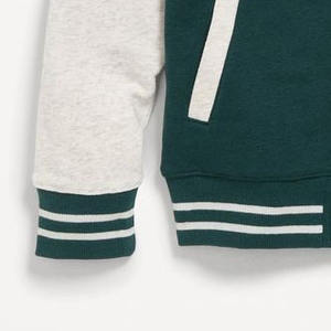 Custom Winter Polyester Fleece <b>Lined</b> Windproof Breathable Sleeves Stand Canvas Embroidered Letterman Varsity Style Jacket - Product Image 3