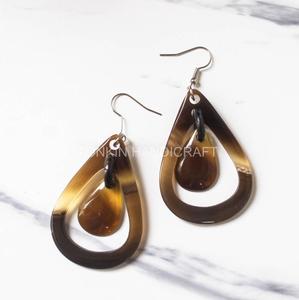 Pendiente de aro Natural de cuerno de búfalo de alta calidad, nuevo diseño, sombra Natural, forma personalizada, conjunto de pendientes colgantes para niñas, moda - Product Image 4