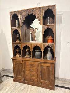 Armario de Cocina Moderno, Antiguo, de Lujo, Clásico, Vintage, de Madera de Mango Azul Desgastada, de 2 Piezas, Mediano y Grande - Product Image 4