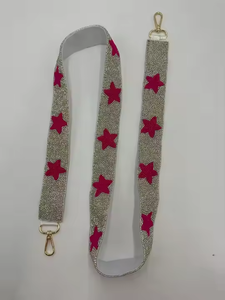 MD HANDICRAFTS Sangle de sac à main moderne brodée à la main perlée à paillettes avec logo personnalisé Sangle multi-occasions - Product Image 5