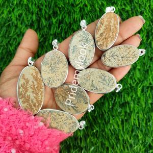 En gros Naturel Allemand Psilomelane Dendritique Argent Lunette Charmes À La Mode Bohème Styles Mélanger Les Formes De Mode Pendentifs Charmes - Product Image 3