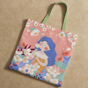 Grand sac fourre-tout en toile pour jardin féerique, avec fermeture éclair, résistant à l'eau, motif dessin animé, doux, idéal pour les saisons d'automne et de printemps - Product Image 3