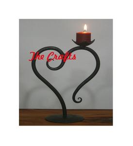 Porte-bougie au design magnifique, fait main en fer noir, pour la décoration de la maison et des hôtels. - Product Image 1