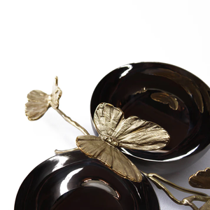 Wholesale <b>Metal</b> Salad <b>Bowls</b> with Gold Flowers Round Fruit <b>Bowls</b> Home Decor and Restaurant Use for Diwali - Product Image 6