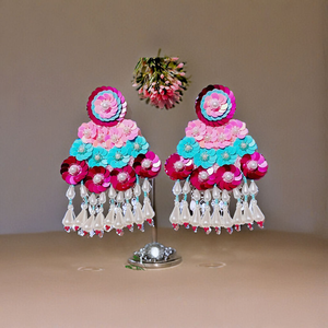 Motivo de mariposa con bordado de cuentas multicolores, pendientes hechos a mano con cuentas de mariposa rosa, joyería de declaración de moda para mujer - Product Image 5