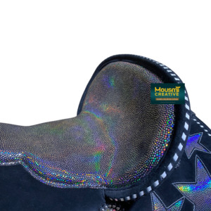 Personalizado Western Horse Saddle cuero de vaca brillo estrella parche decoración sintético fabricado ecuestre artista Argentina - Product Image 6